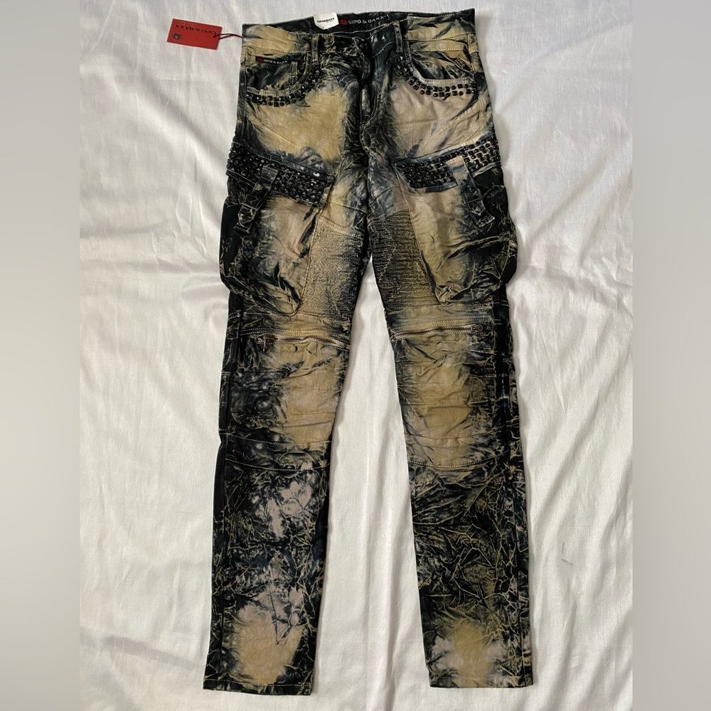 Cipo & Baxx Men's Lincoln Denim Regular Fit Black Khaki Jeans CD494 Sz 31W x 32L - Picture 3 of 15